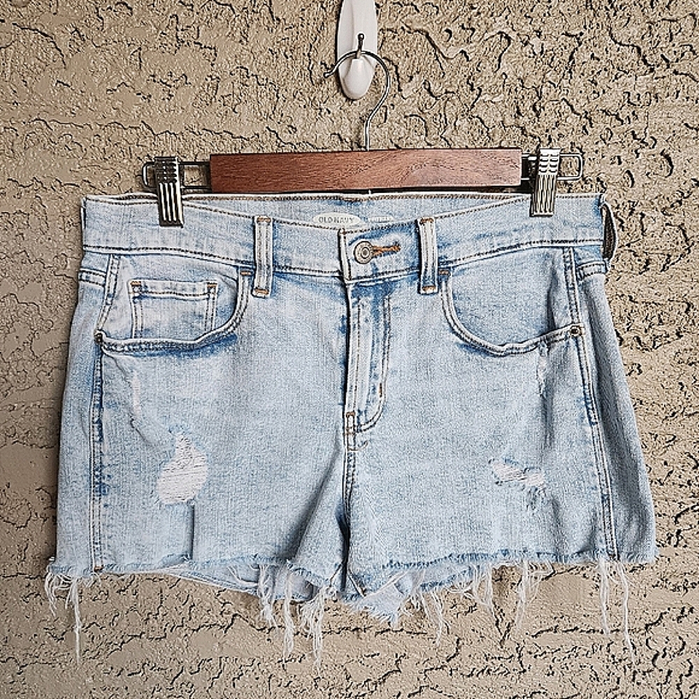 Old Navy Denim Frayed 99% Cotton 1% Spandex Distressed Jean Summer Shorts Size 4